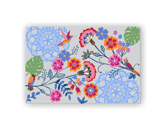Quadro pintura Tela Floral Mandala Tropical Colors 120x80cm