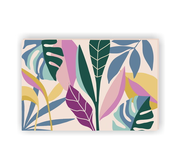 Tela Decorativa Pintura Floral Abstrata Lilás 120x80cm