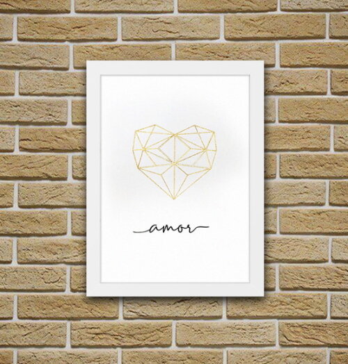 Quadro com Moldura Amor 33x24cm