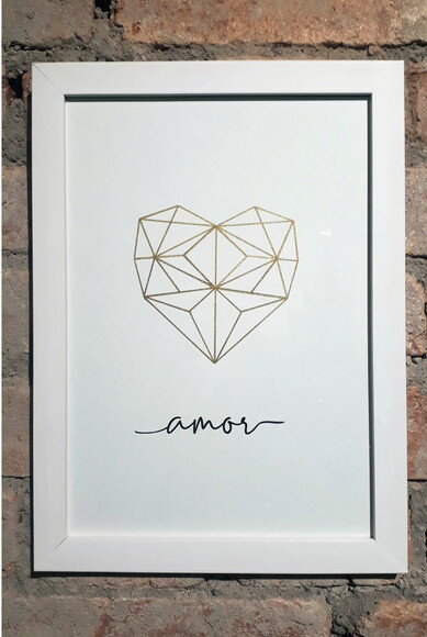 Quadro com Moldura Amor 33x24cm