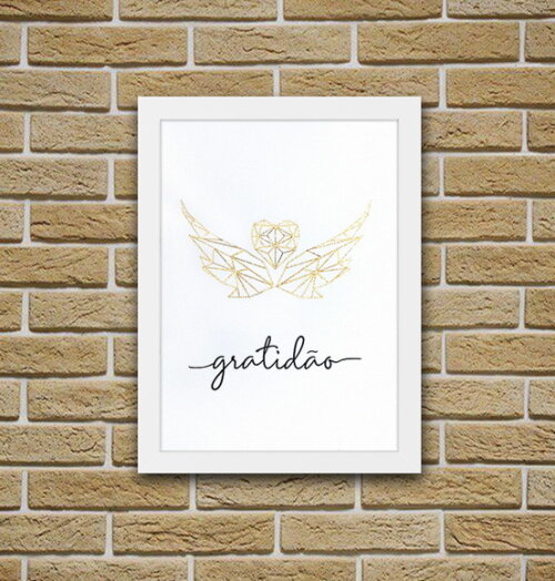 Quadro com Moldura Gratidão 33x24cm