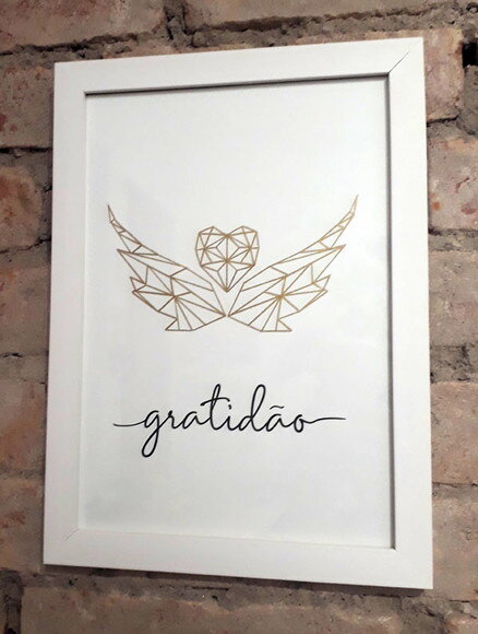 Quadro com Moldura Gratidão 33x24cm