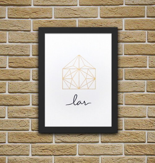 Quadro com Moldura Lar 33x24cm