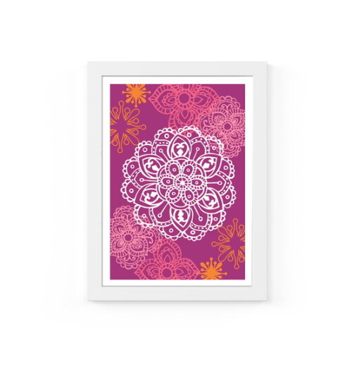 Quadro com Moldura Mandala Uva 33x24cm