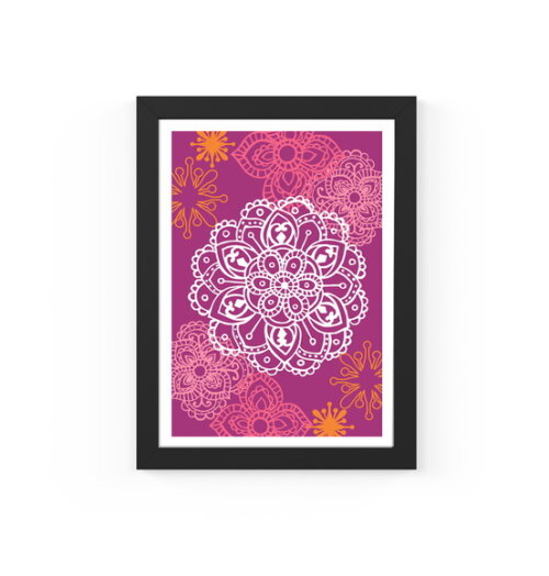 Quadro com Moldura Mandala Uva 33x24cm