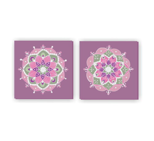 Quadro pintura em par de telas Mandala Azul 70x70