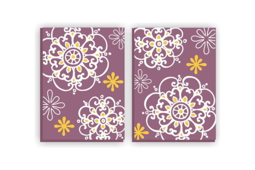 Quadro Pintura em Par de Telas Mandala Roxo 50x70cm