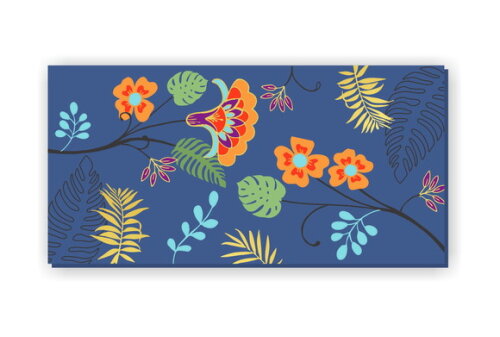 Quadro Pintura em Tela Floral azul 100X50cm