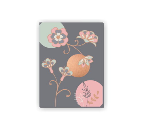 Quadro Pintura em Tela Floral Cinza Bronze 60x80cm
