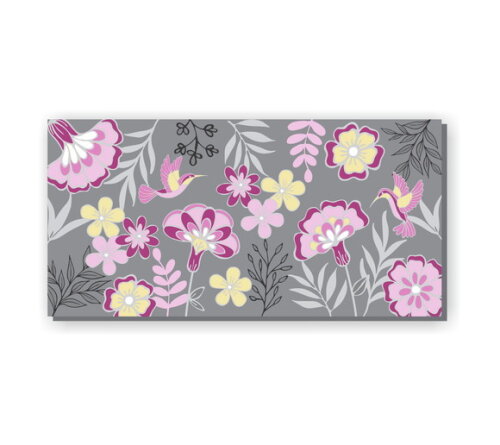 Quadro pintura em Tela Floral Cinza 120x60cm