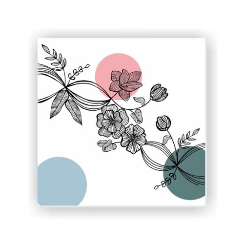 Quadro pintura em Tela Floral PB 90x90cm