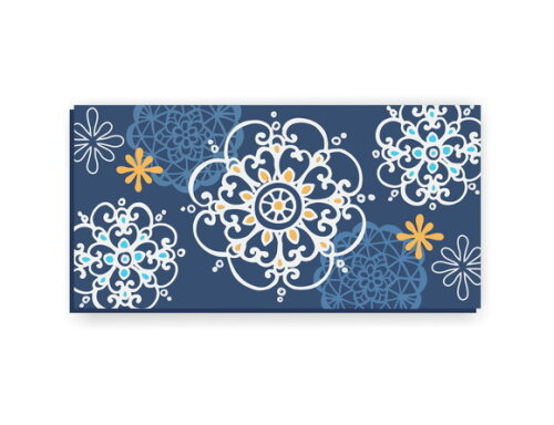 Quadro Pintura em Tela Mandala Azul 100X50cm