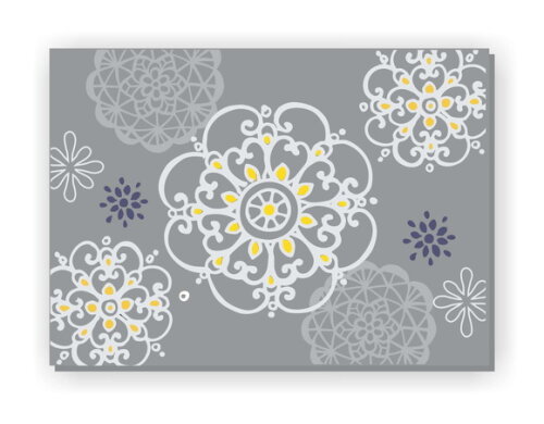 Quadro Pintura em Tela Mandala Cinza Amarela 1,00X0,70m