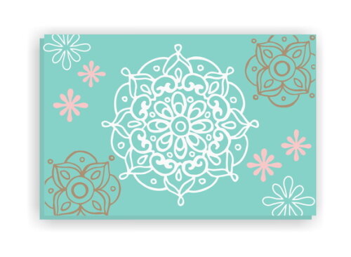 Quadro Pintura em Tela Mandala Azul e Rosa 90X60cm