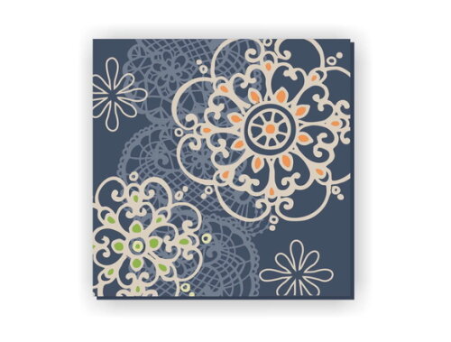 Quadro Pintura em Tela Mandala c/Renda 70x70cm