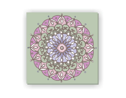 Quadro Pintura em Tela Mandala Verde 80x80cm