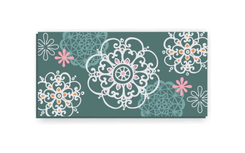 Quadro Pintura em Tela Mandala Verde 100X50cm