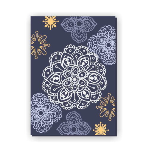 Quadro Pintura em Tela Mandala India Azul 50x70cm
