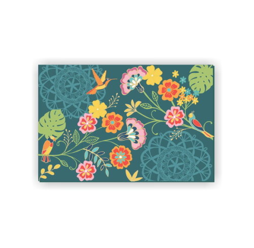 Quadro pintura Tela Floral Mandala Tropical Verde 120x80cm