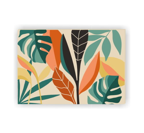 Tela Decorativa Pintura Floral Abstrata Verde 100x70cm