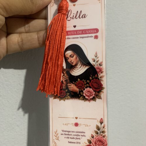 Caderno Santa Rita de Cássia A5 com nome + marca páginas