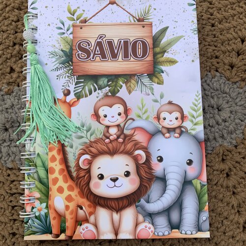 Caderneta de Saúde Safari Personalizada com nome