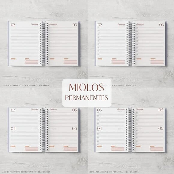 Arquivo de Corte - Kit Agendas Permanentes - Capa + Miolo A5