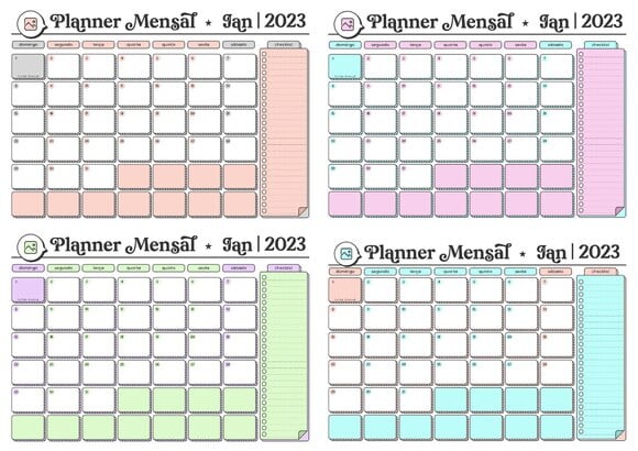 Arquivo de Corte - Miolo Desk Planner Datado 2023