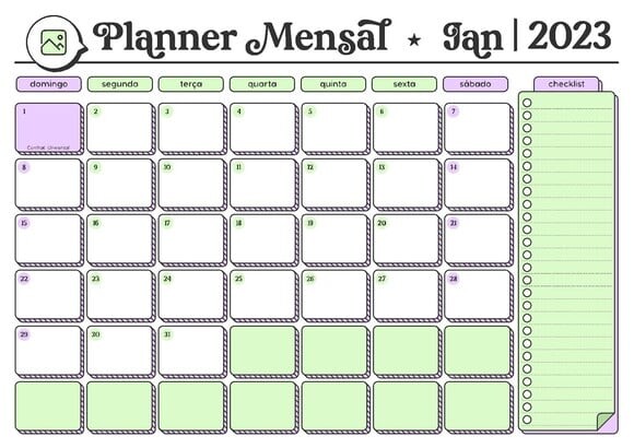Arquivo de Corte - Miolo Desk Planner Datado 2023