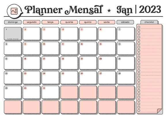 Arquivo de Corte - Miolo Desk Planner Datado 2023