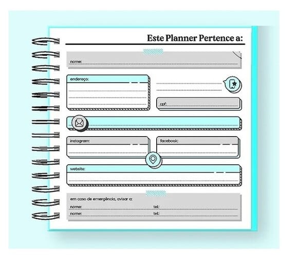 Arquivo de Corte - Miolo Planner Datado 2023 18x18