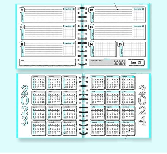 Arquivo de Corte - Miolo Planner Datado 2023 18x18