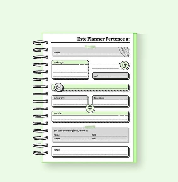 Arquivo de Corte - Miolo Planner Datado 2023 - A5