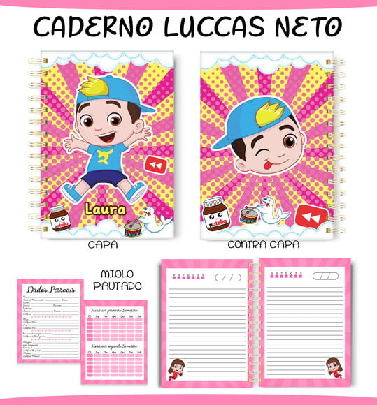 Arquivo de Corte Agenda Escolar Luccas Neto Menina