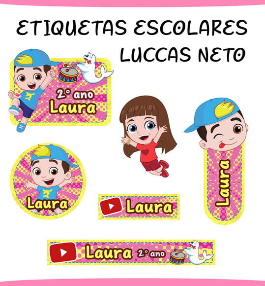 Arquivo de Corte Agenda Escolar Luccas Neto Menina
