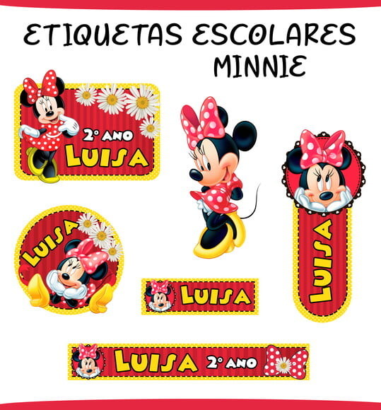 Arquivo de Corte Agenda Escolar Minnie Vermelha