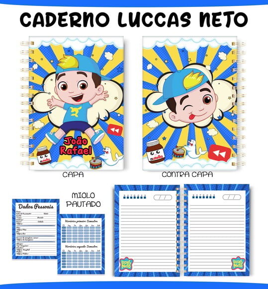 Arquivo de Corte Agenda Escolar Luccas Neto Menino