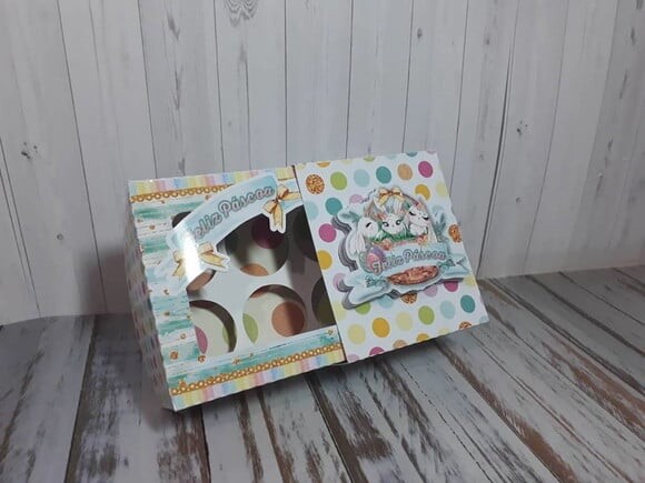 Arquivo de Corte Caixa 8 Docinhos Encaixe Páscoa Pastel
