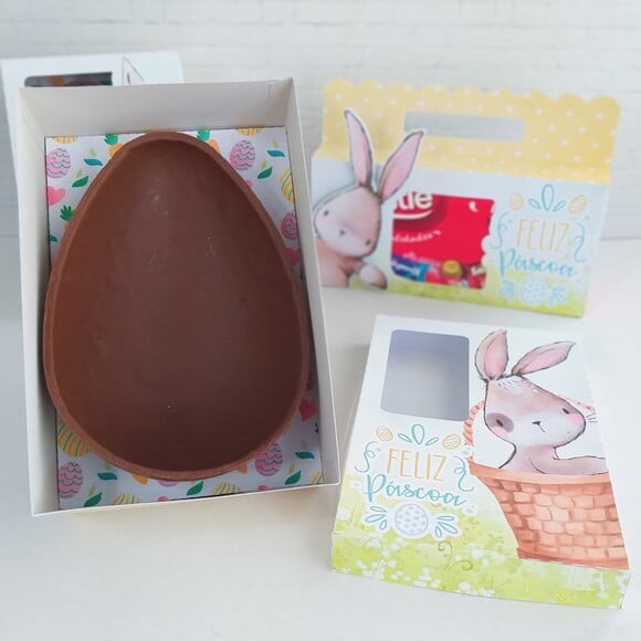 Arquivo de Corte Caixa Ovo 250g Páscoa Coelhos