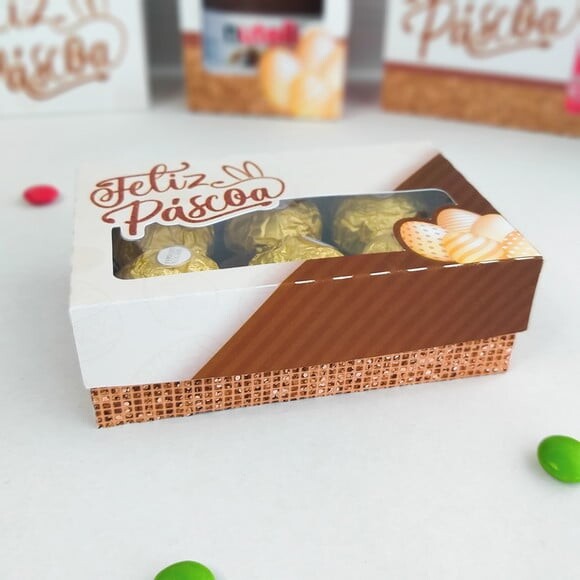 Arquivo de Corte Caixa para 4 e 6 Doces Páscoa