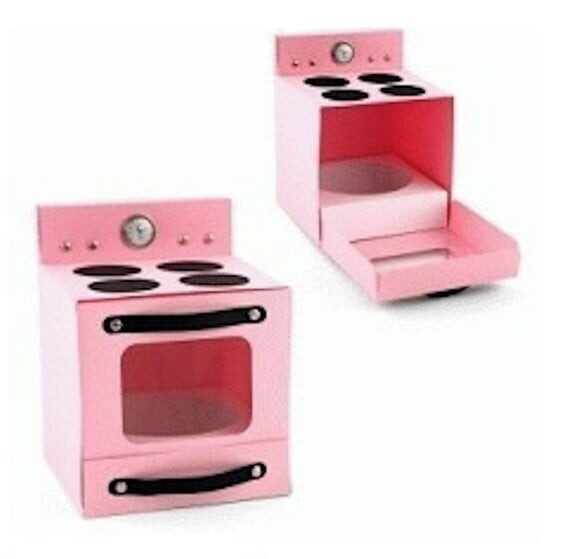 Arquivo de Corte Caixa para Cupcake Fogão Chá de Cozinha