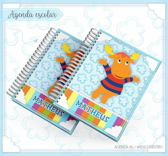 Arquivo de Corte Etiqueta Escolar Agenda Backyardigan