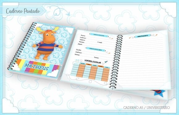 Arquivo de Corte Etiqueta Escolar Agenda Backyardigan