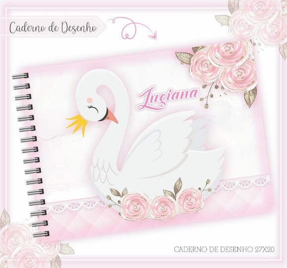 Arquivo de Corte Etiqueta Escolar Agenda Cisne