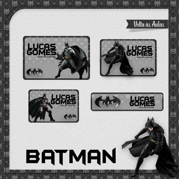 Arquivo de Corte Etiqueta Escolar Batman