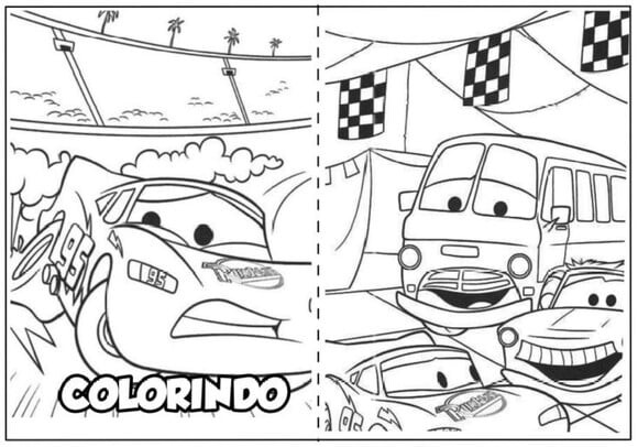 Arquivo de Corte Revistinha de Colorir Carros