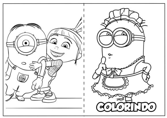 Arquivo de Corte Revistinha de Colorir Minions