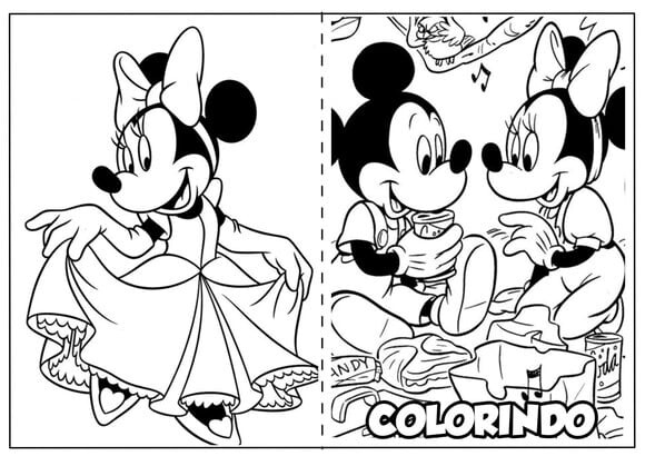 Arquivo de Corte Revistinha de Colorir Minnie Vermelha