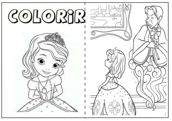 Arquivo de Corte Revistinha de Colorir Princesa Sofia