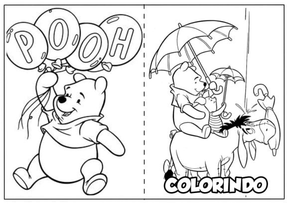 Arquivo de Corte Revistinha de Colorir Ursinho Pooh